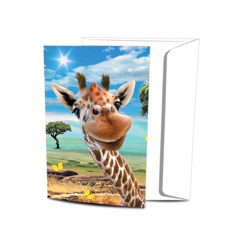 Tree-Free Greetings EcoNotes 12 Count Giraffe Selfie All Occasion Notecard Set with Envelopes, 4 x 6 Inches (FS56906) - Image 1